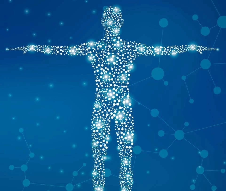 IMAGEM ILUSTRATIVA - HOMEM FORMADO POR FEICHES DE LUZ BRANCA