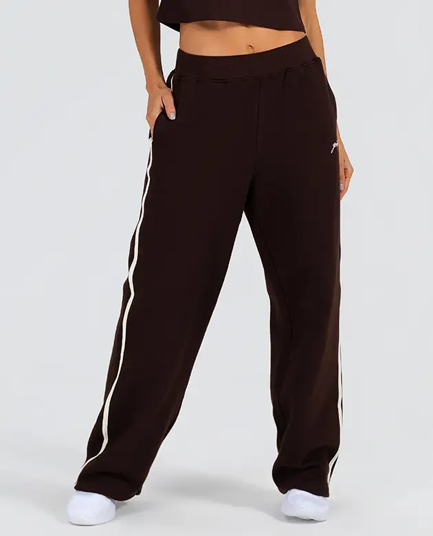 Calça Moletom Flare Vivo Lateral Marrom