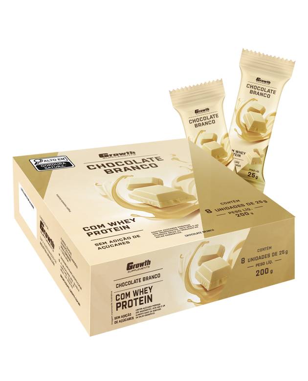 Chocolate Branco com Whey Protein - Display C/ 8Un