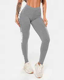 Legging Cinza Mescla Ad Recorte Logo Growth