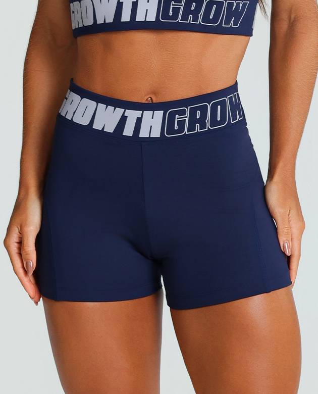 Short Azul Marinho Ad Recorte Logo Growth
