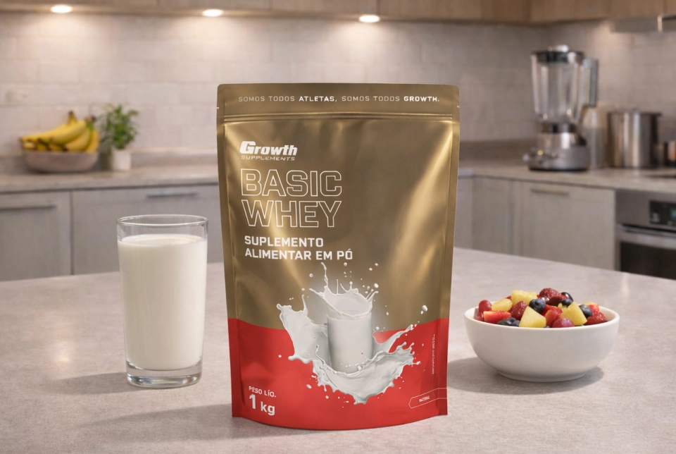 GROWTH SUPPLEMENTS - Imagem ilustrativa  Basic Whey sabor natural