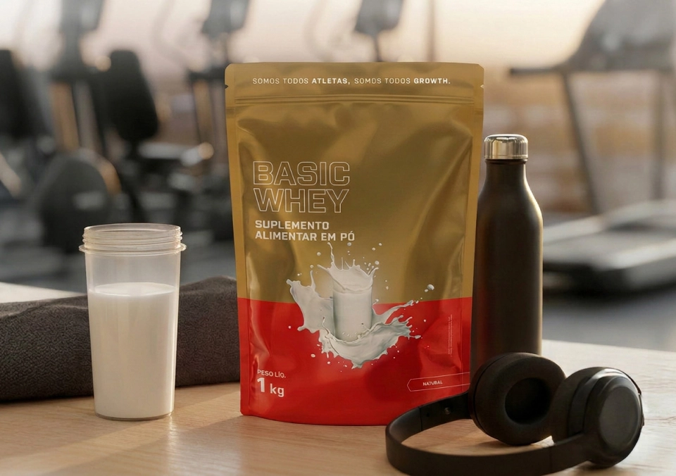 GROWTH SUPPLEMENTS - Imagem ilustrativa Basic Whey sabor natural