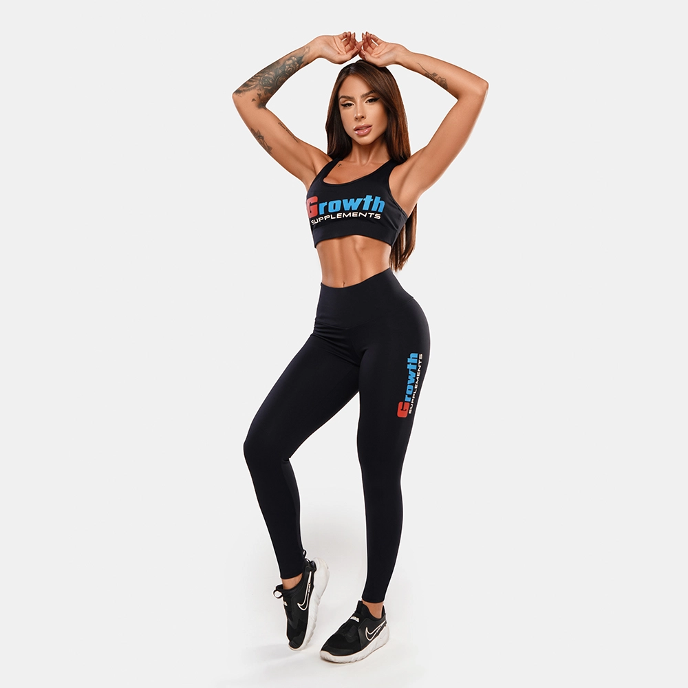 Top Preto Nadador Logo Growth