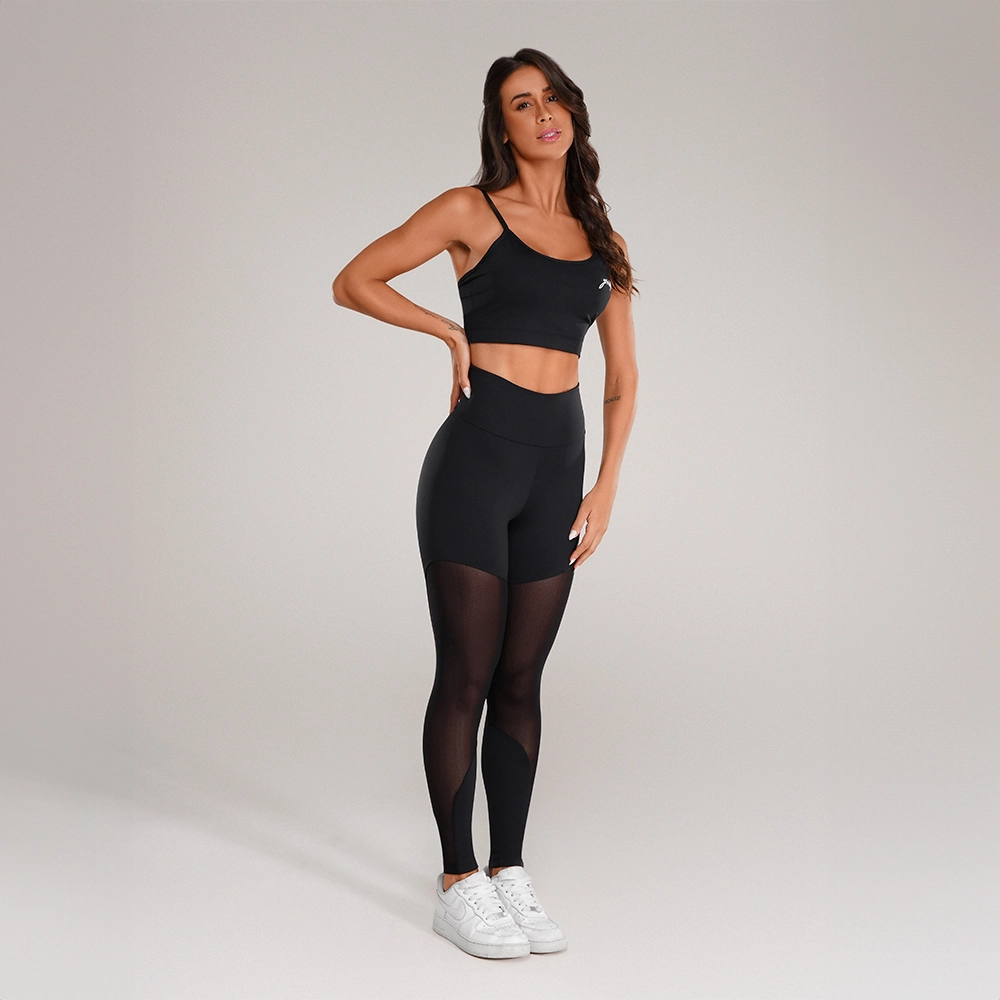 Legging Preta Tela Manuscrito