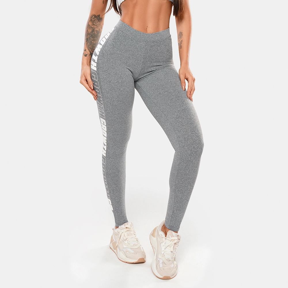 Legging Cinza Mescla Ad Recorte Logo Growth