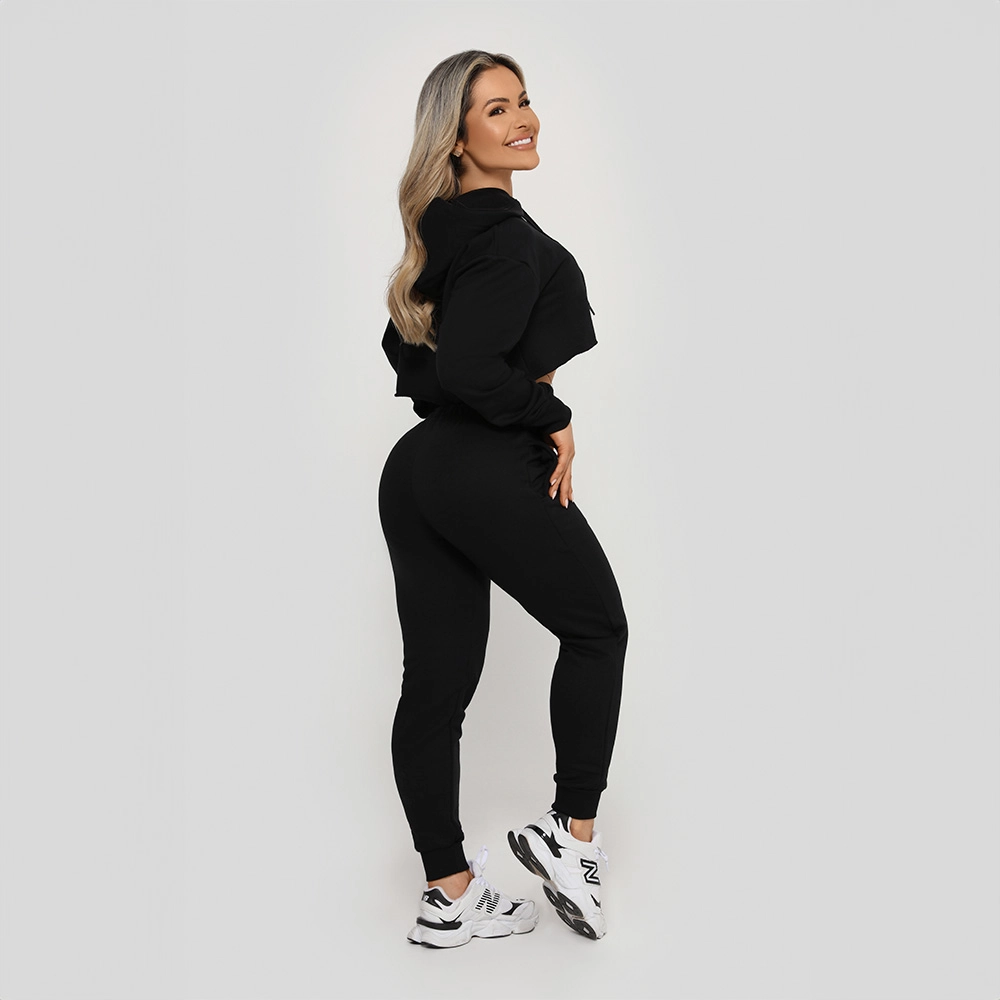 Cropped Moletom Growth Manuscrito Preto
