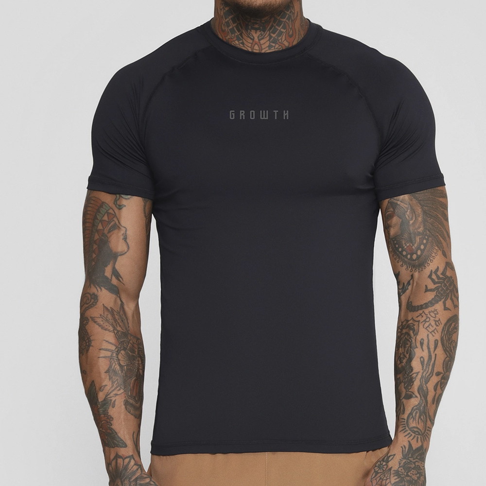 Camiseta Preta Manga Curta Termica Segunda Pele Growth Under