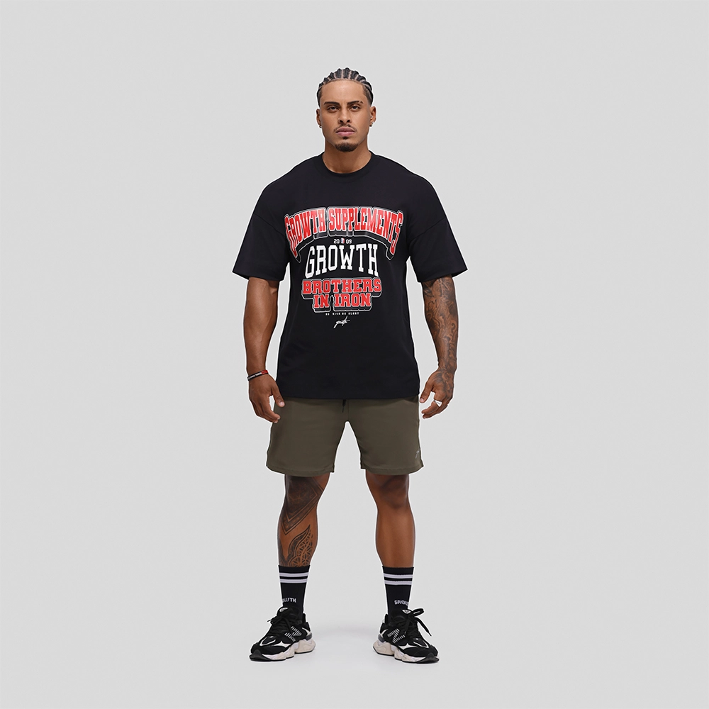 Camiseta Oversized Growth College Preta/Vermelho