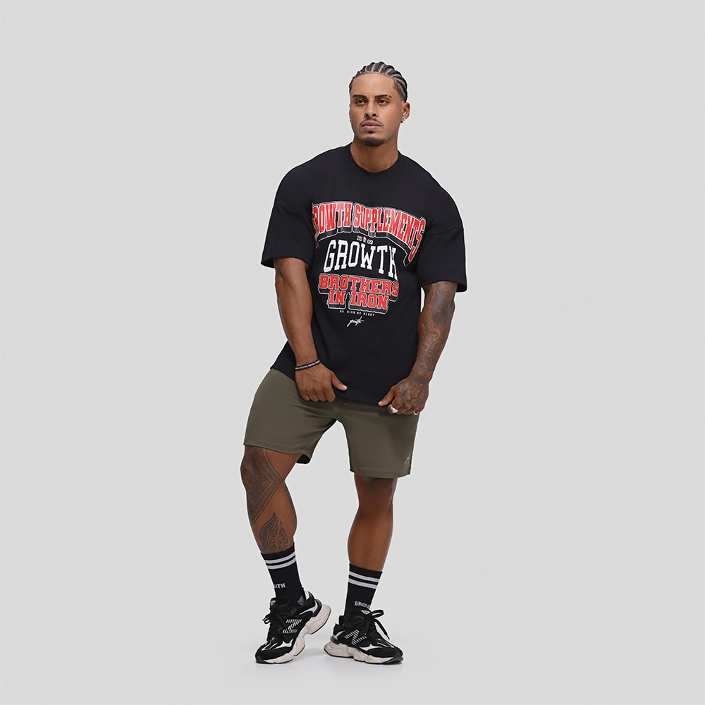 Camiseta Oversized Growth College Preta/Vermelho
