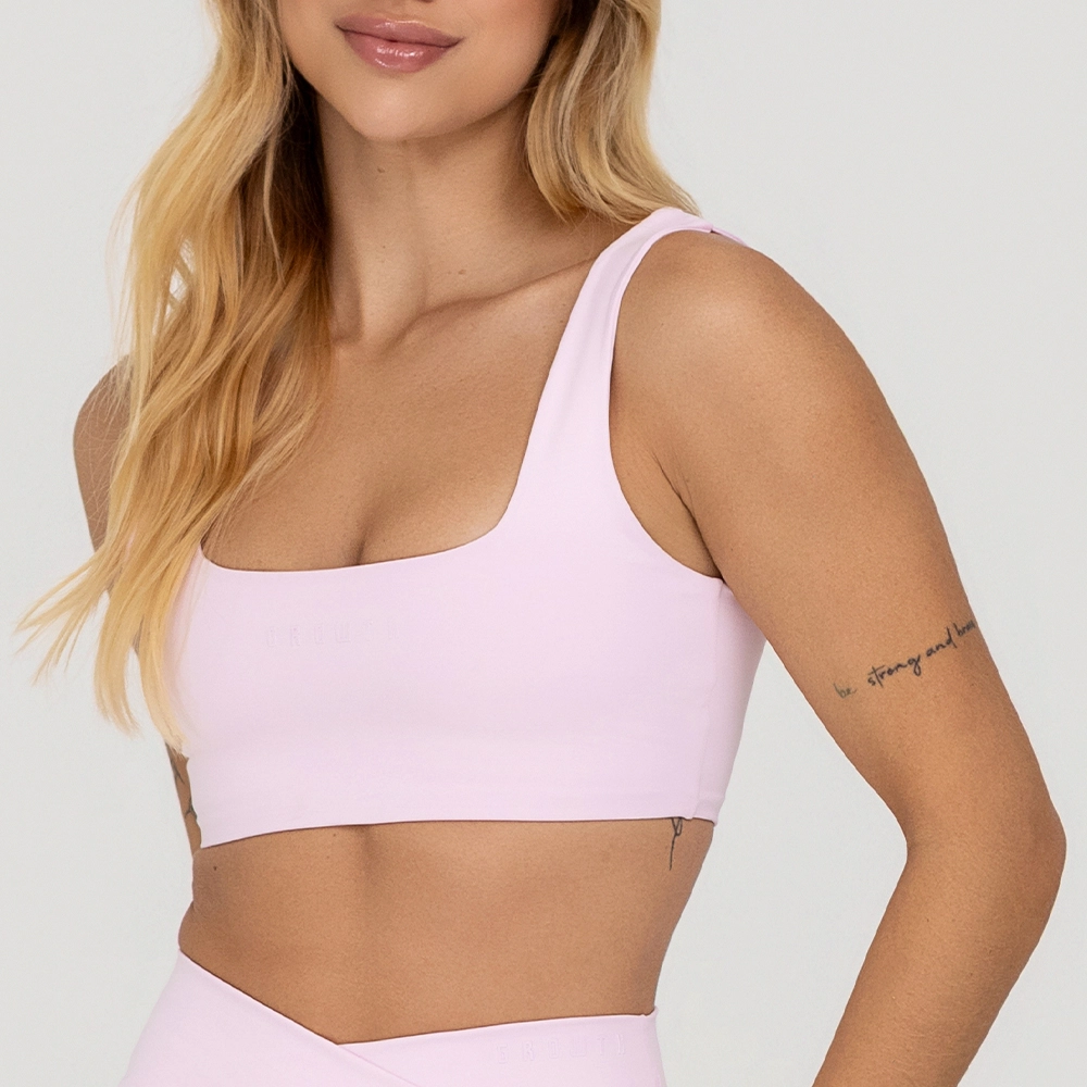 Top Growth Decote Profundo Costas Rosa Claro