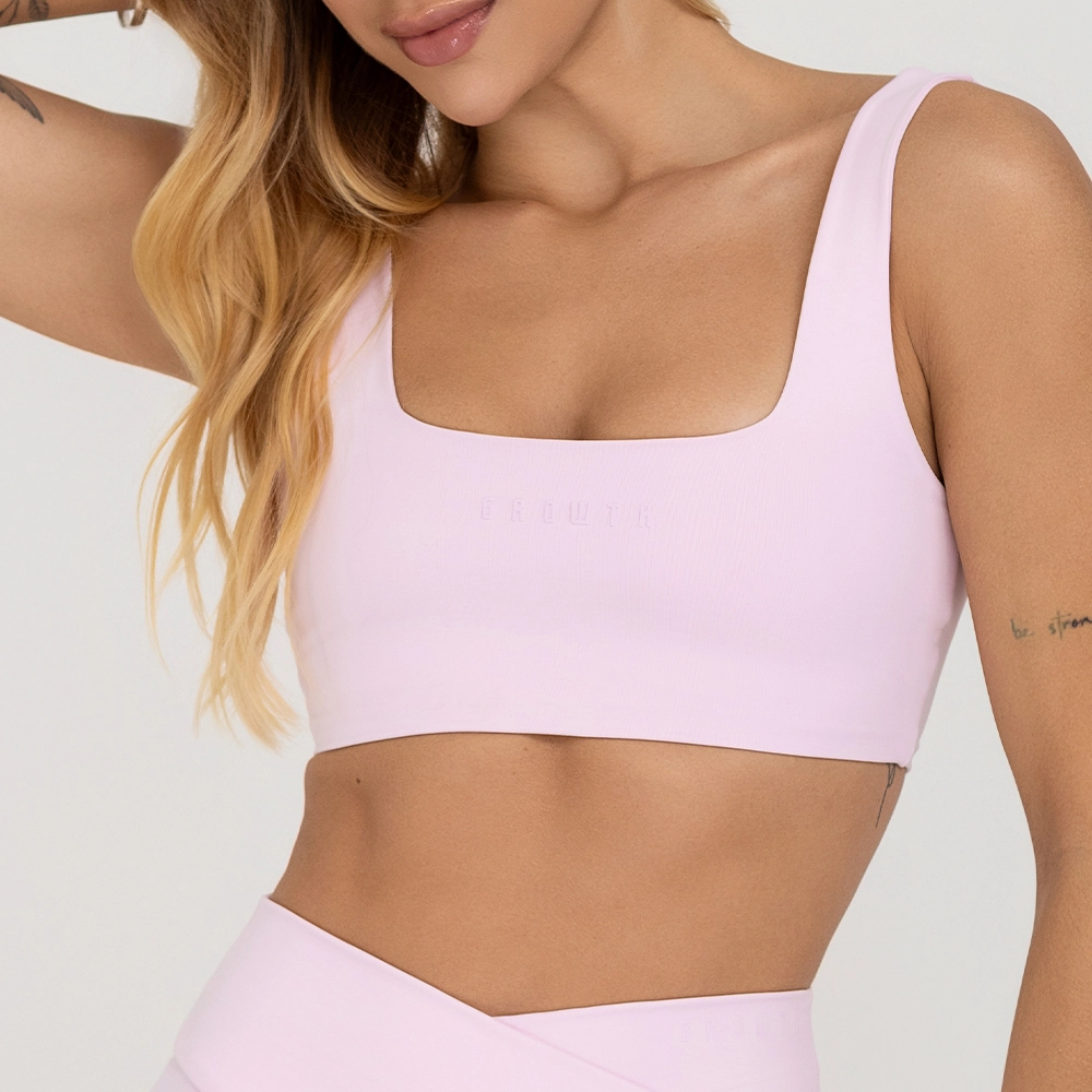 Top Growth Decote Profundo Costas Rosa Claro