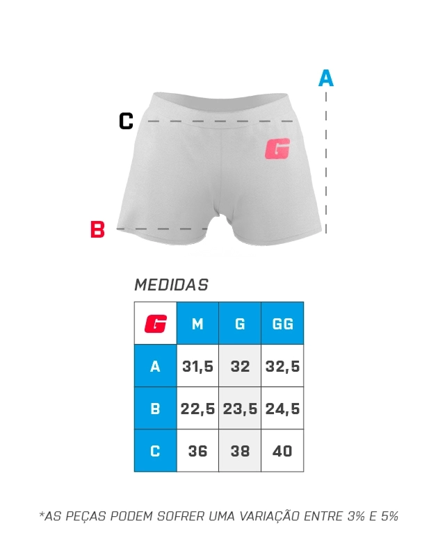 Tabela de medidas - Growth Supplements