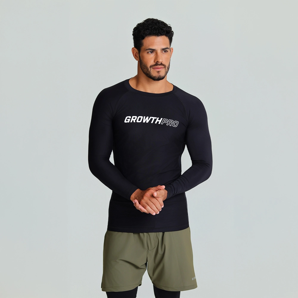 Camiseta Growth Pro manga longa preto 