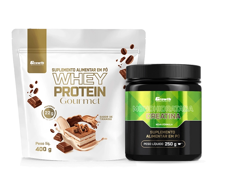 Foto do produto KIT WHEY GOURMET 400G E CREATINA MONOHIDRATADA 250G